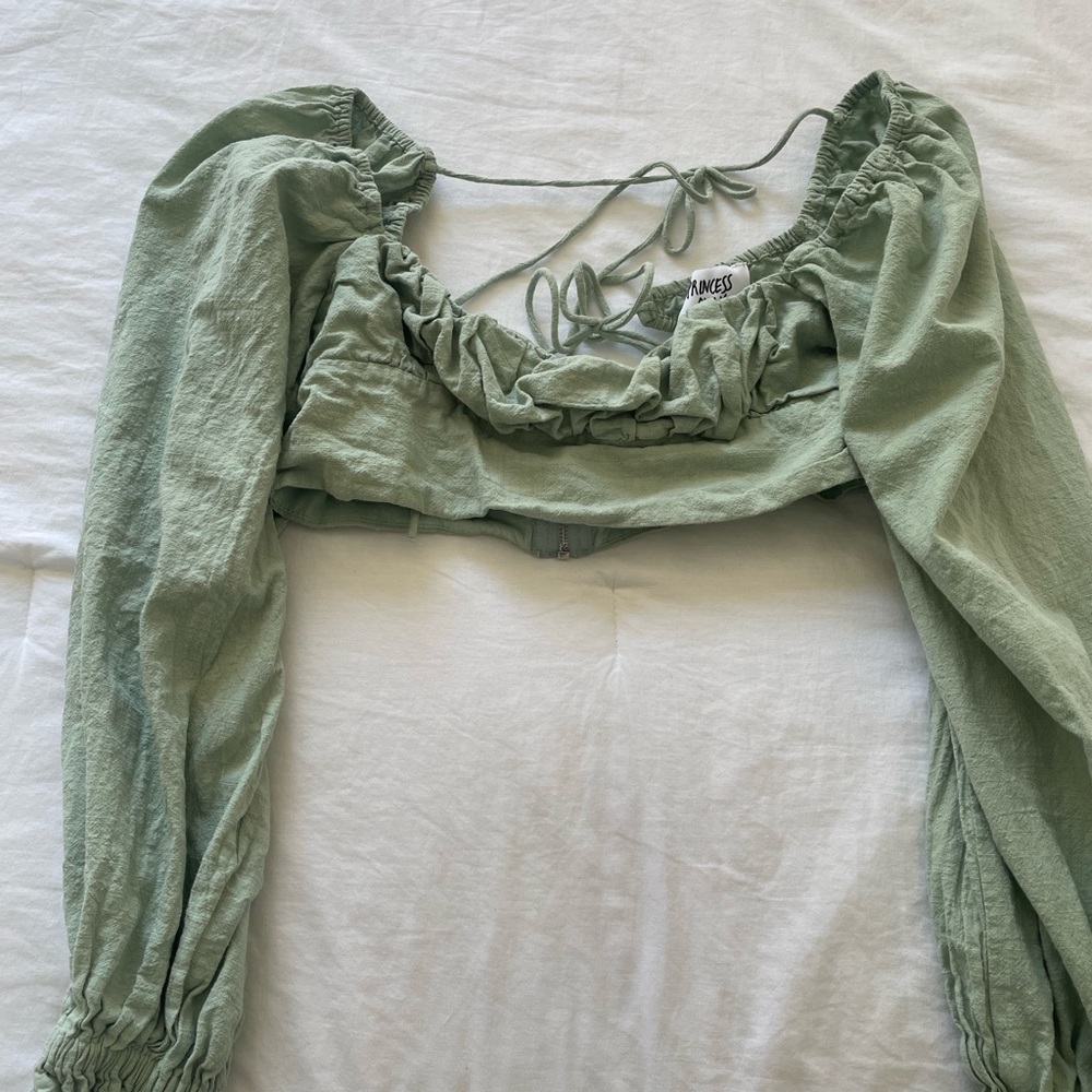 Green princess Polly crop top